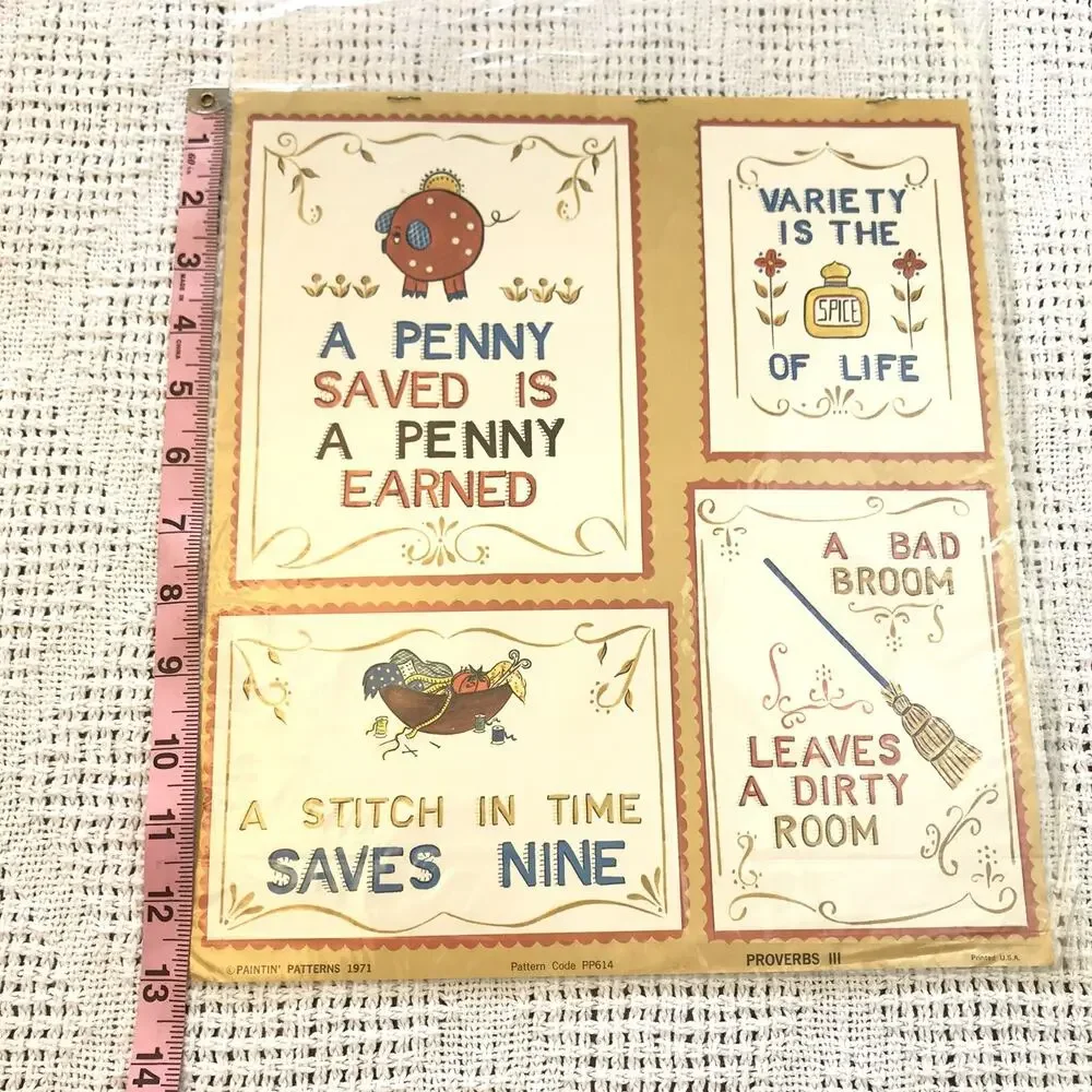 Decoupage Kit Paintin Patterns 1971 Proverbs III PP614 NEW DEAD STOCK 1970s